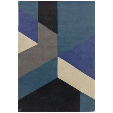 Reef RF13 Big Geo Modern Geometric Hand-Woven Wool Blue/Black/Grey/Cream/Multicolour Rug-Asiatic Carpets-Rug Love - The Most Loved Rug Store